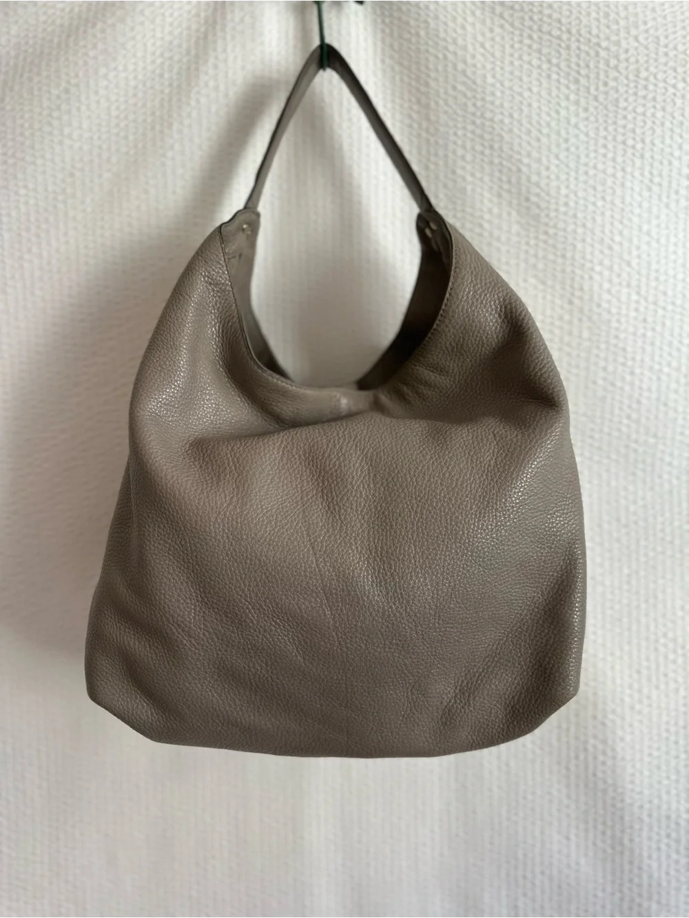 Rebecca Minkoff Pebbled Leather Hobo Shoulder Bag in Cement Gray Taupe